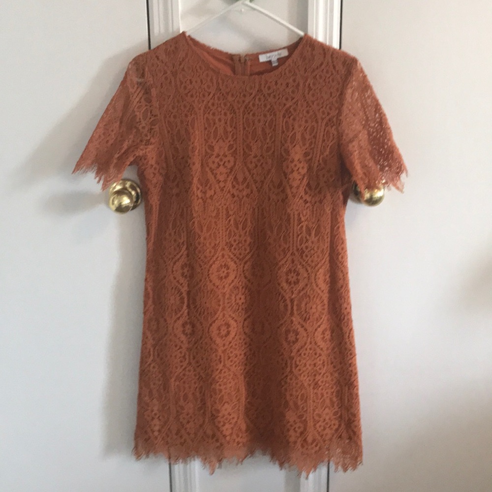 Orange lace dress